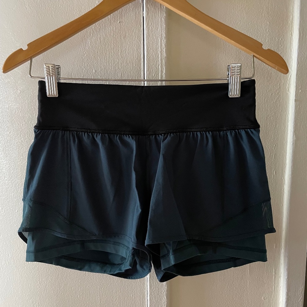 Lululemon Running Shorts, Teal, Size 6